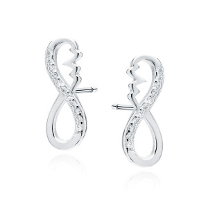 Cercei argint infinit cu pietre Heartbeat DiAmanti Z1918ER_W-DIA (Argint 925‰ 0,9 g.)